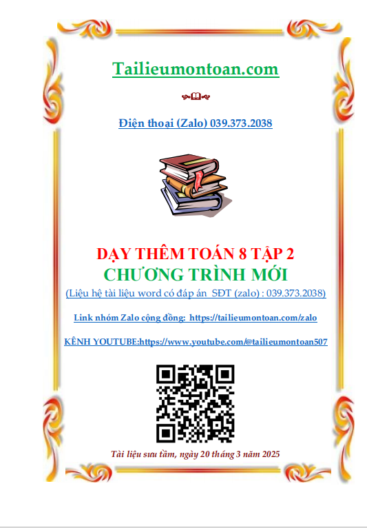 Dạy thêm toán lớp 8 tập 2